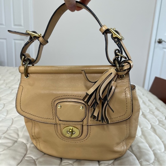 Vintage Coach Willis Tan Leather Handbag - Picture 1 of 14